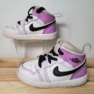 Nike Air Jordan 1 Mid Barley Grape Toddler Mid Top Sneaker - Size 7C